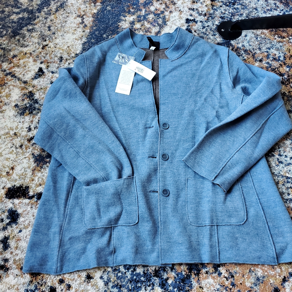 Eileen Fisher Notched Collar Shepard Jacket